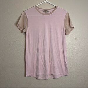 Athleta Shirt Womens Medium Pink Short Sleeve Breathable Running Casual Ladies